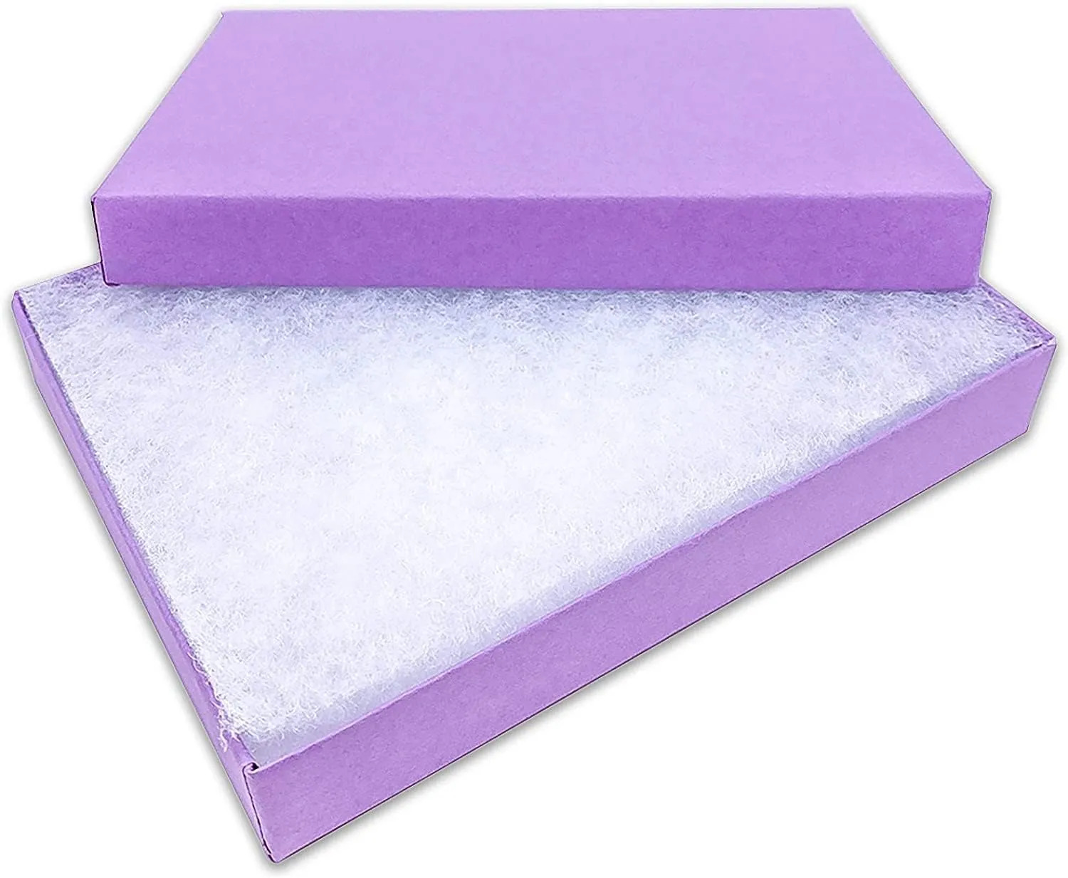 10 Pack Cotton Filled Matte Purple Color Paper Cardboard Jewelry Necklace Bracelet Bangle Watches Presentation, Retail Display, Packaging Boxes. Size- 5.25" X 3.75" X 1" by R J Displays