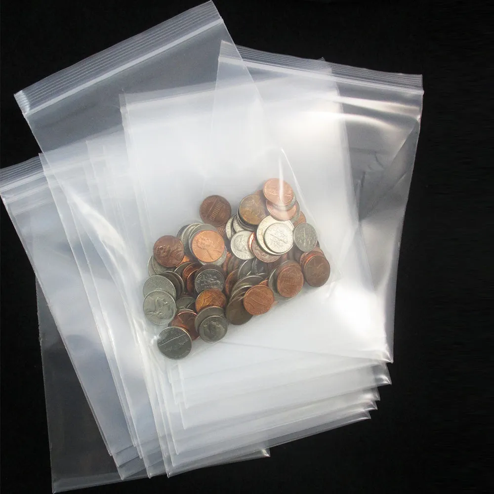 100pcs Resealable Poly Bags 5 x 7 Clear Plastic Zipper Bag 3 Mil Jewelry Treats