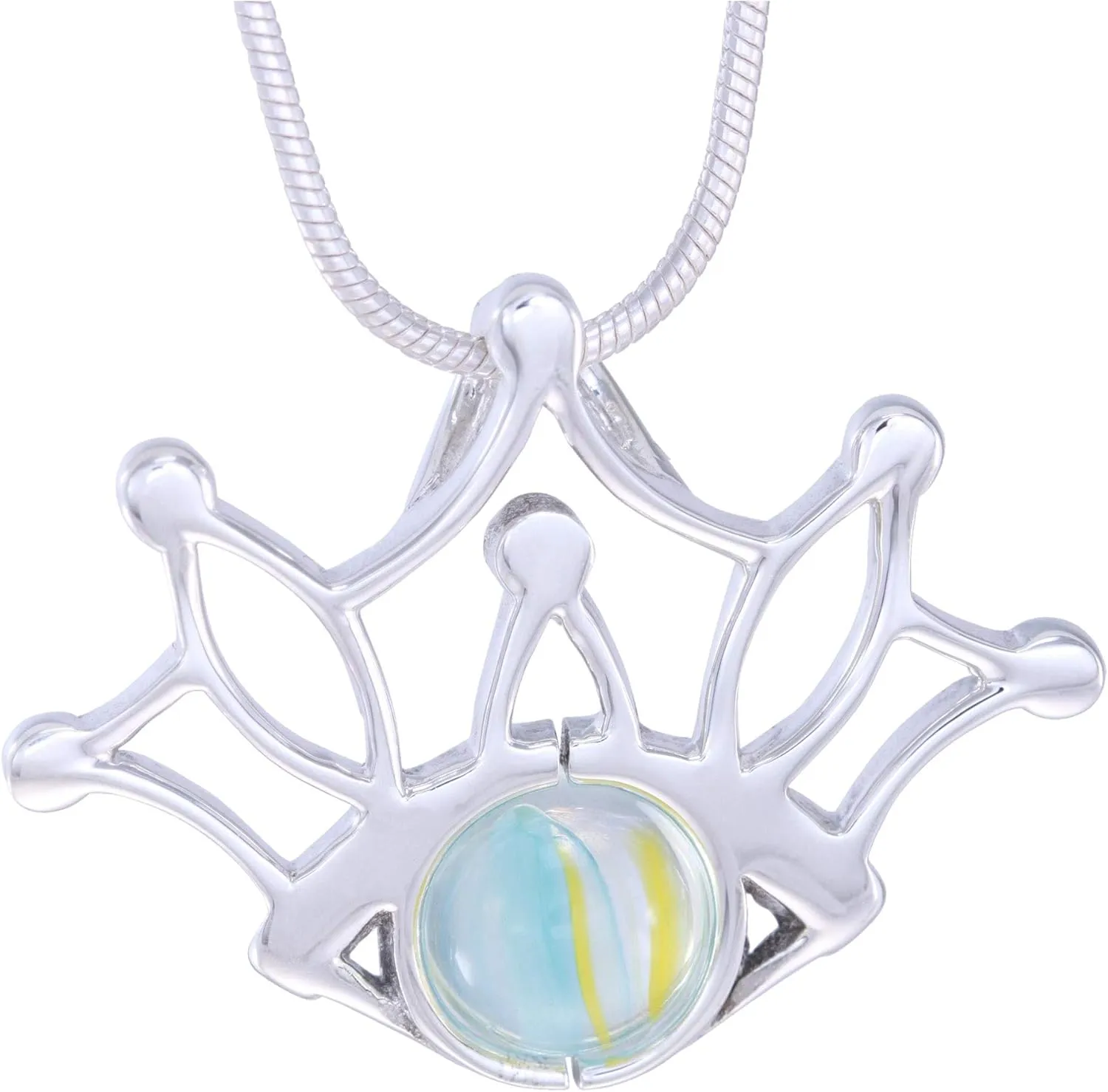 10mm Itty Bitty Crown Interchangeable Sterling Silver Pendant (Pendant & Marble Set Only. Necklace Sold Seperately)