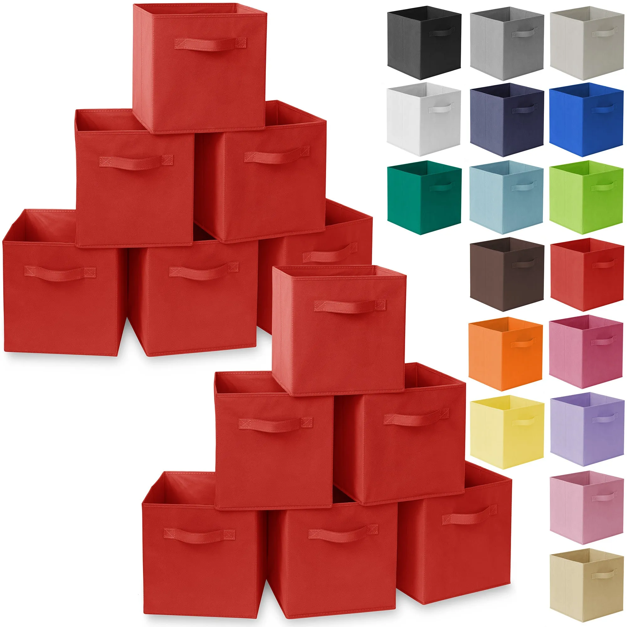 12 Pack Collapsible Fabric Cubes, Storage Bins