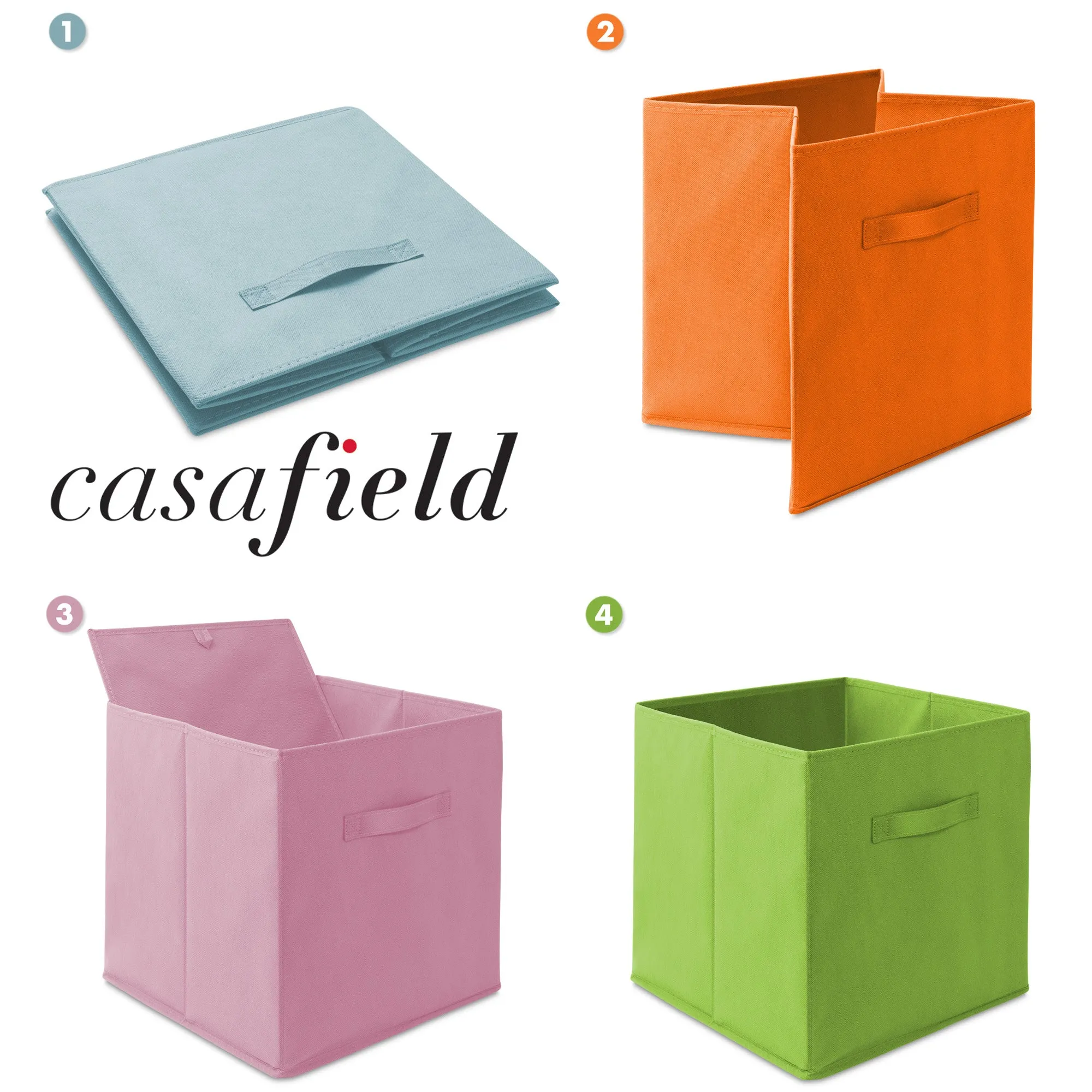 12 Pack Collapsible Fabric Cubes, Storage Bins