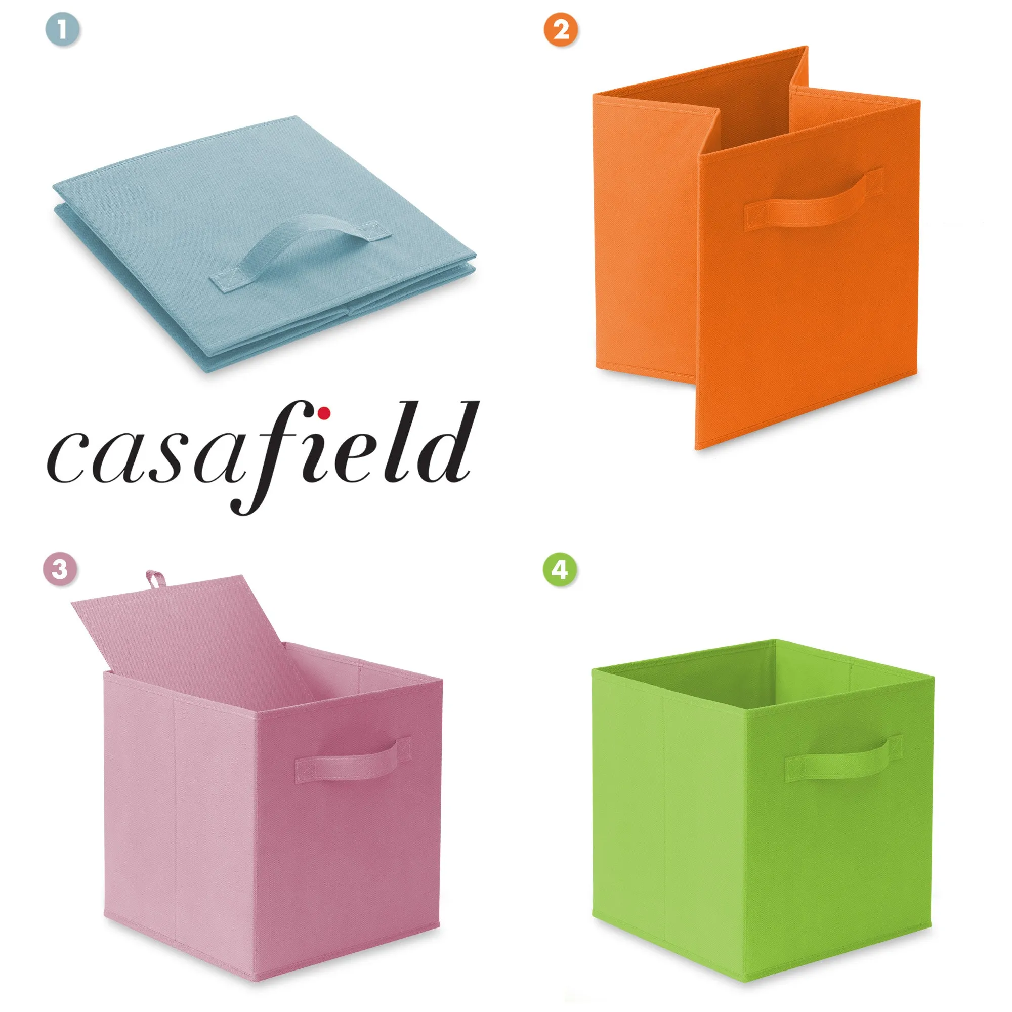 12 Pack Collapsible Fabric Cubes, Storage Bins