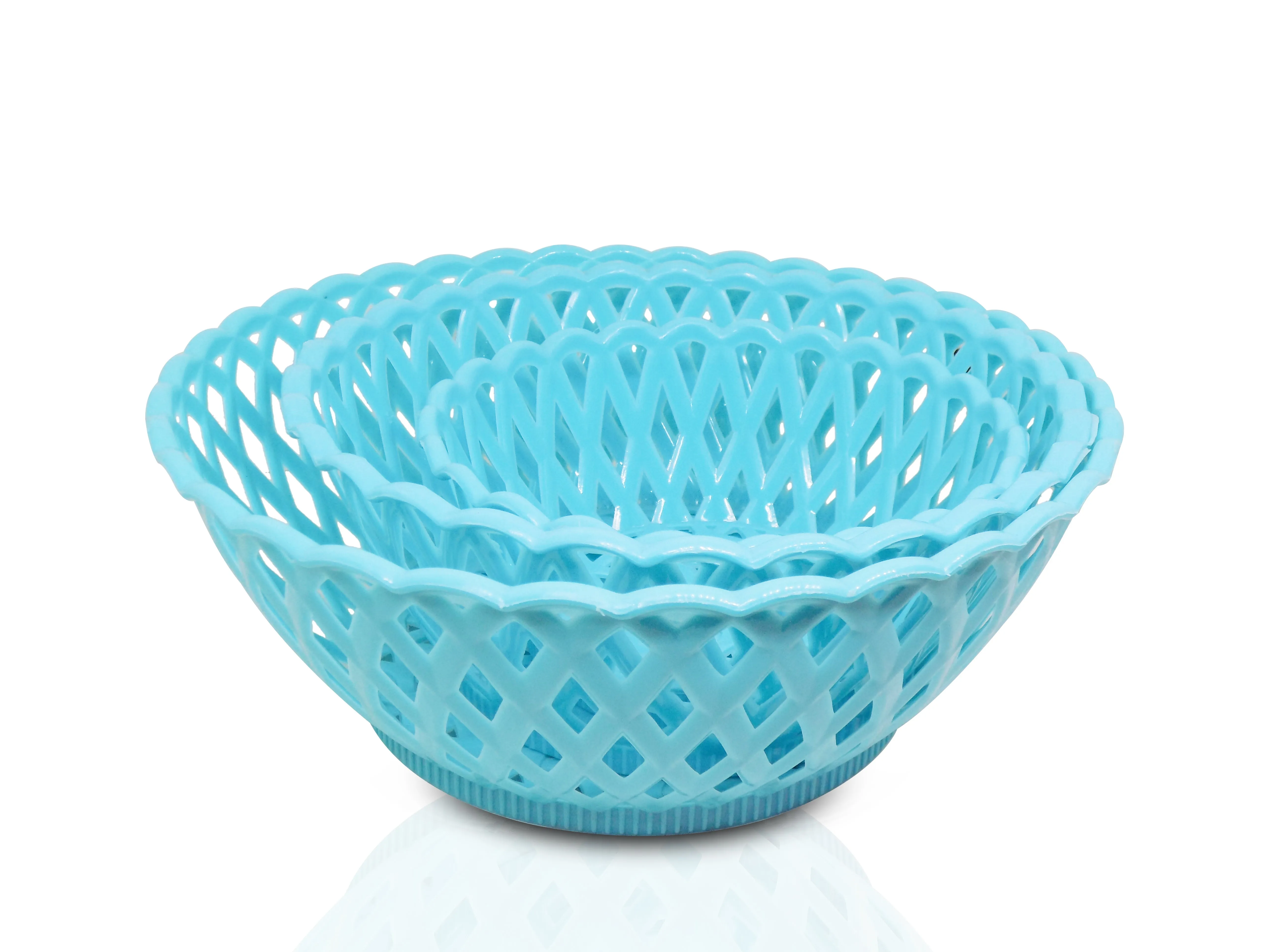 2088 Multipurpose Round Storage Plastic Basket Tray (3pcs)