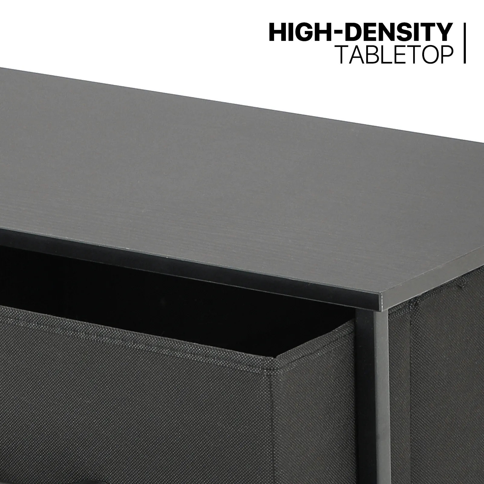 39.25" Height Dresser - 10 Fabric Drawer- Metal Frame - MDF Top