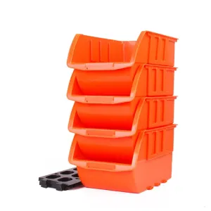 4-Piece Parts Storage Bins Organizer | Wall-Mounted Workshop Tray Box