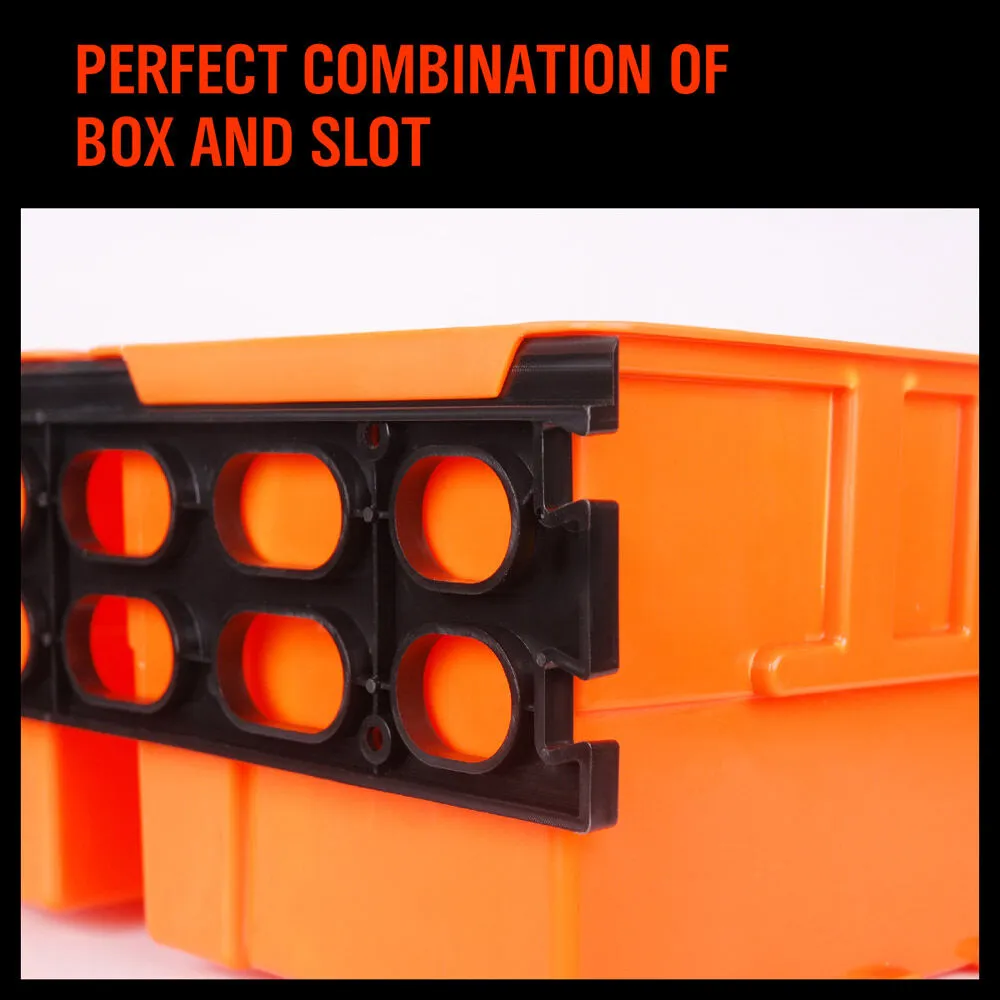 4-Piece Parts Storage Bins Organizer | Wall-Mounted Workshop Tray Box