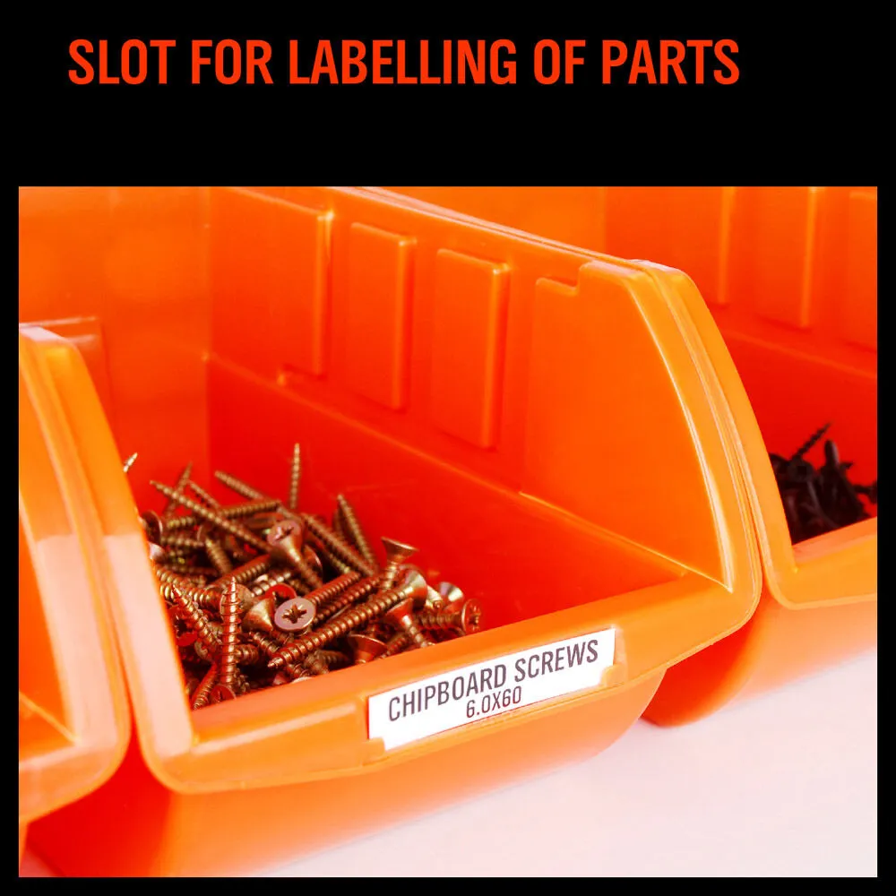 4-Piece Parts Storage Bins Organizer | Wall-Mounted Workshop Tray Box