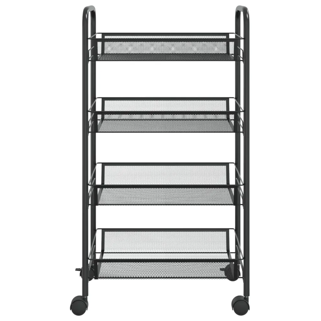 4-Tier Kitchen Trolley Black 46x26x85 cm Iron