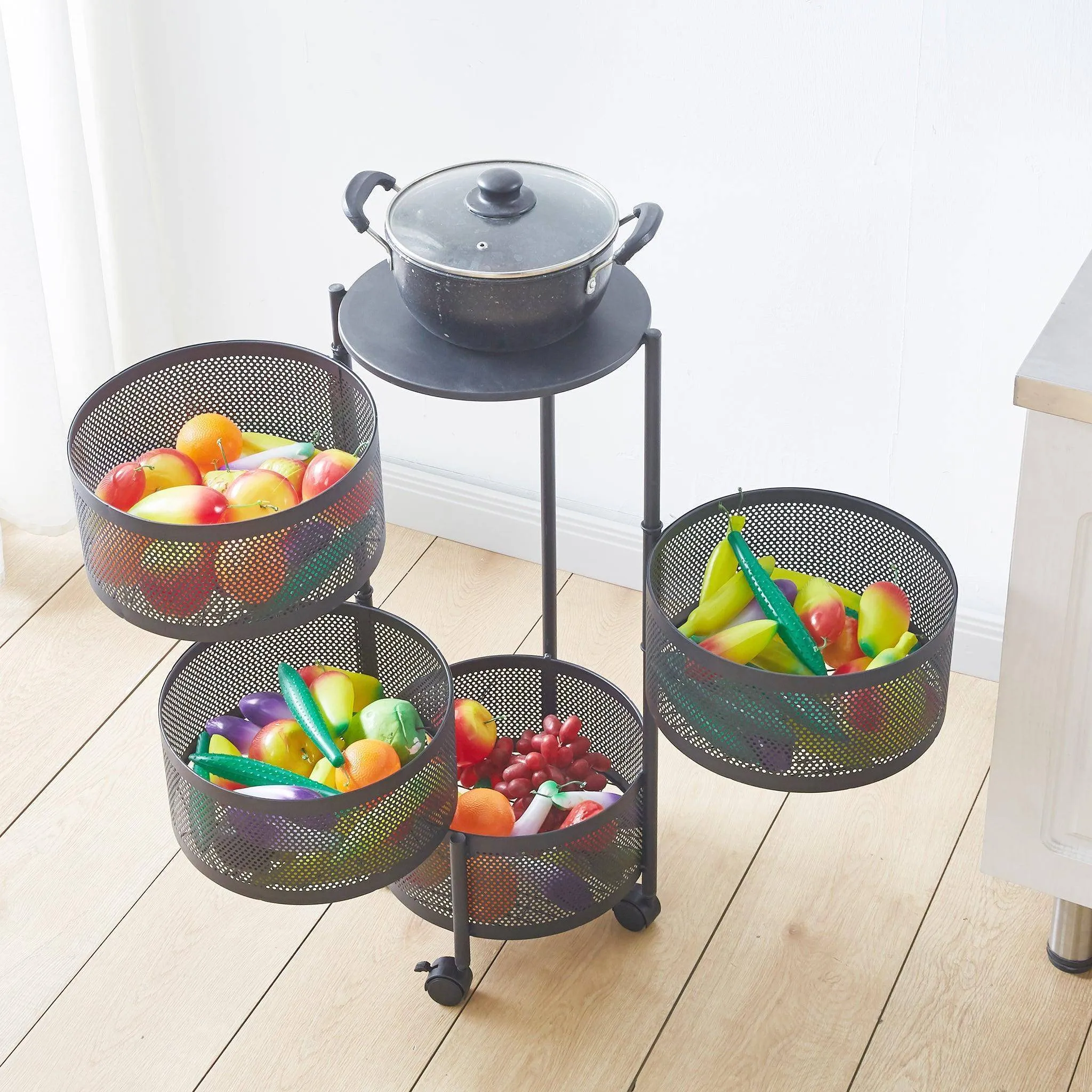 4 Tier Round Storage Cart - SF-104