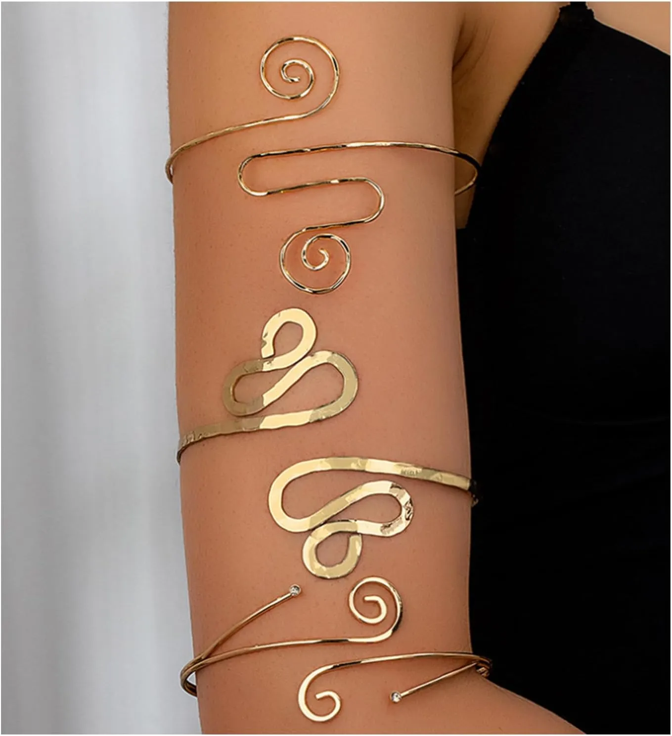 4PCS Arm Cuff Bracelet for Women Upper Arm Cuff Jewelry Gold Bangles Bracelet Summer Beach Essentials