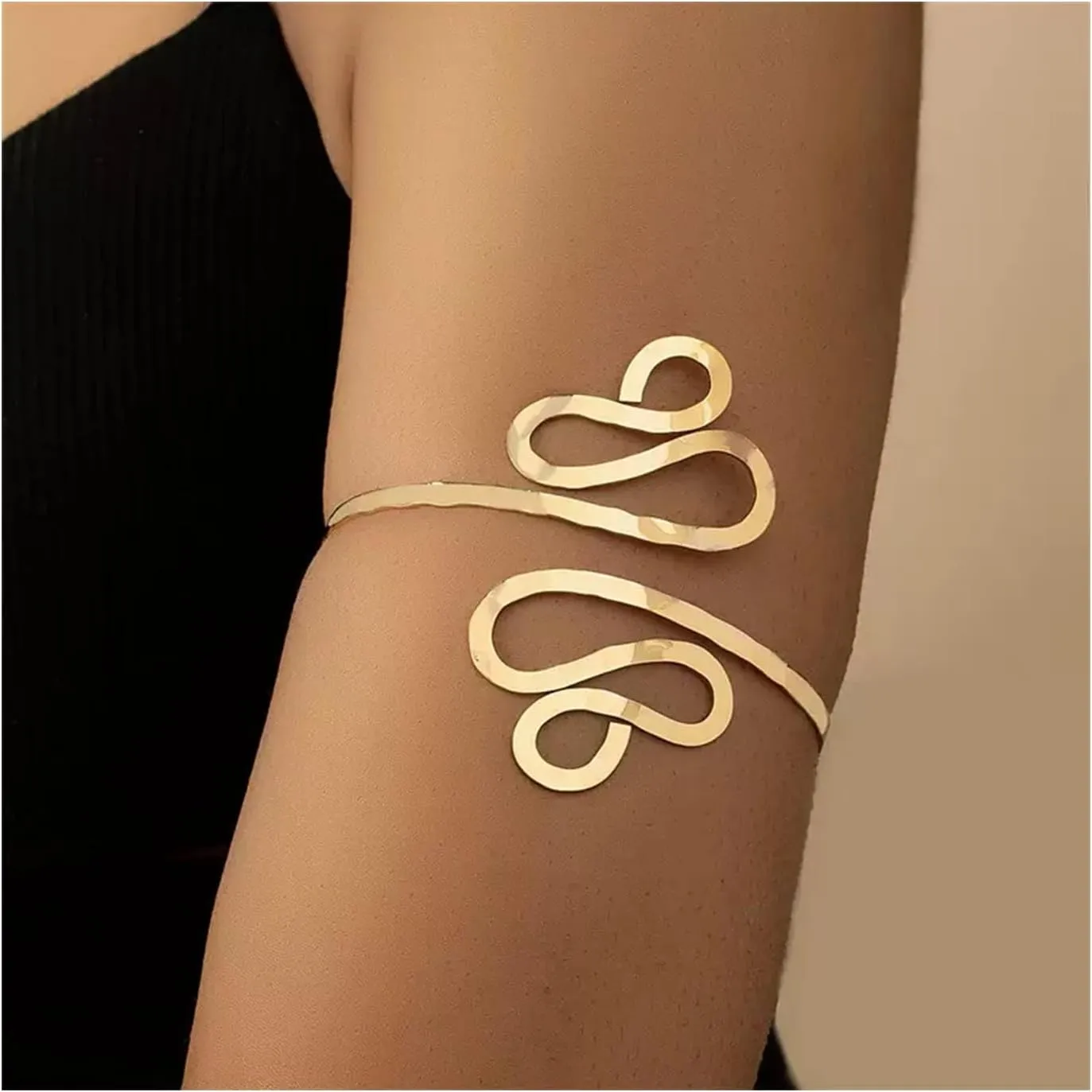 4PCS Arm Cuff Bracelet for Women Upper Arm Cuff Jewelry Gold Bangles Bracelet Summer Beach Essentials