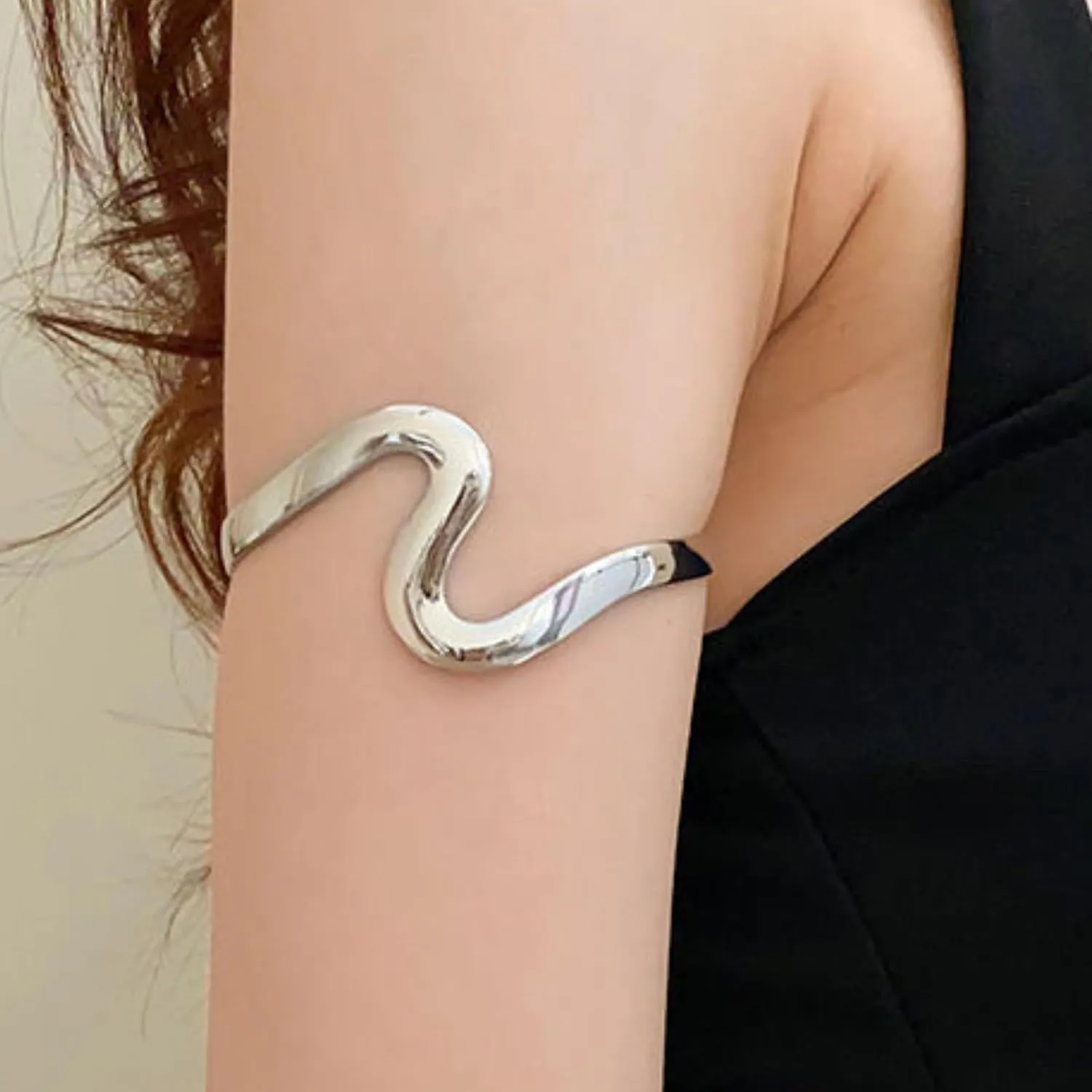4PCS Arm Cuff for Women Upper Arm Cuff Jewelry Gold Bangles Bracelet Summer Beach Essentials