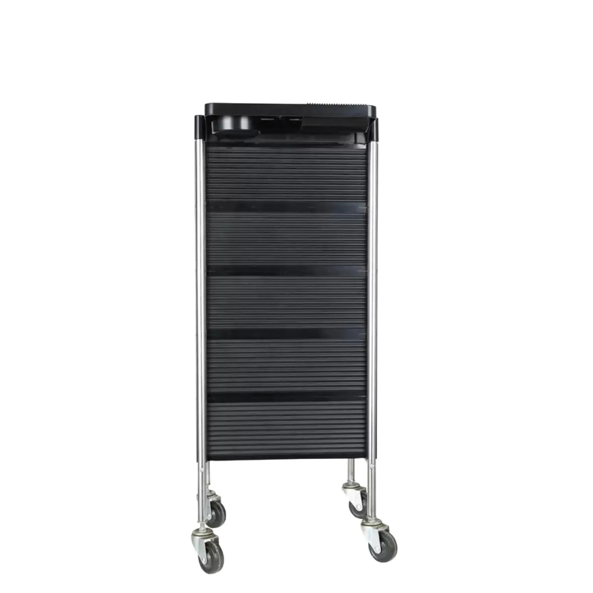 5-Drawer Hairdressing Trolley | Black | 90x30x36cm | Salon Beauty Rolling Cart