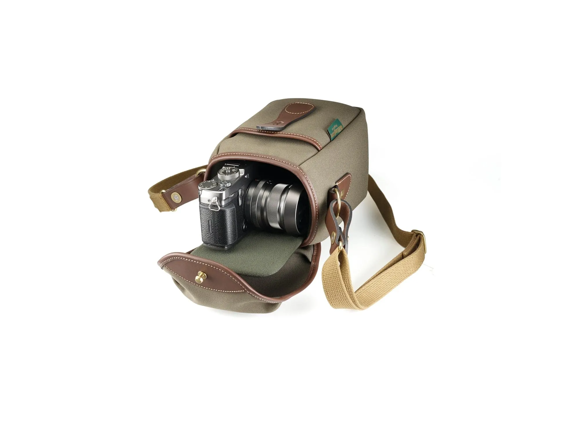 72 Camera Bag - Sage FibreNyte / Chocolate Leather