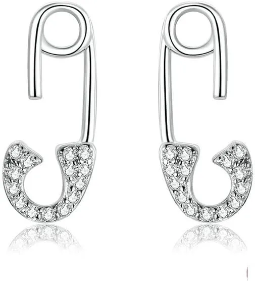 925 Sterling Silver Women Stud Earrings Platinum Filled Small Minimalist Simple Hypoallergenic Pin Studs SSS-0709-B_A_M-1117