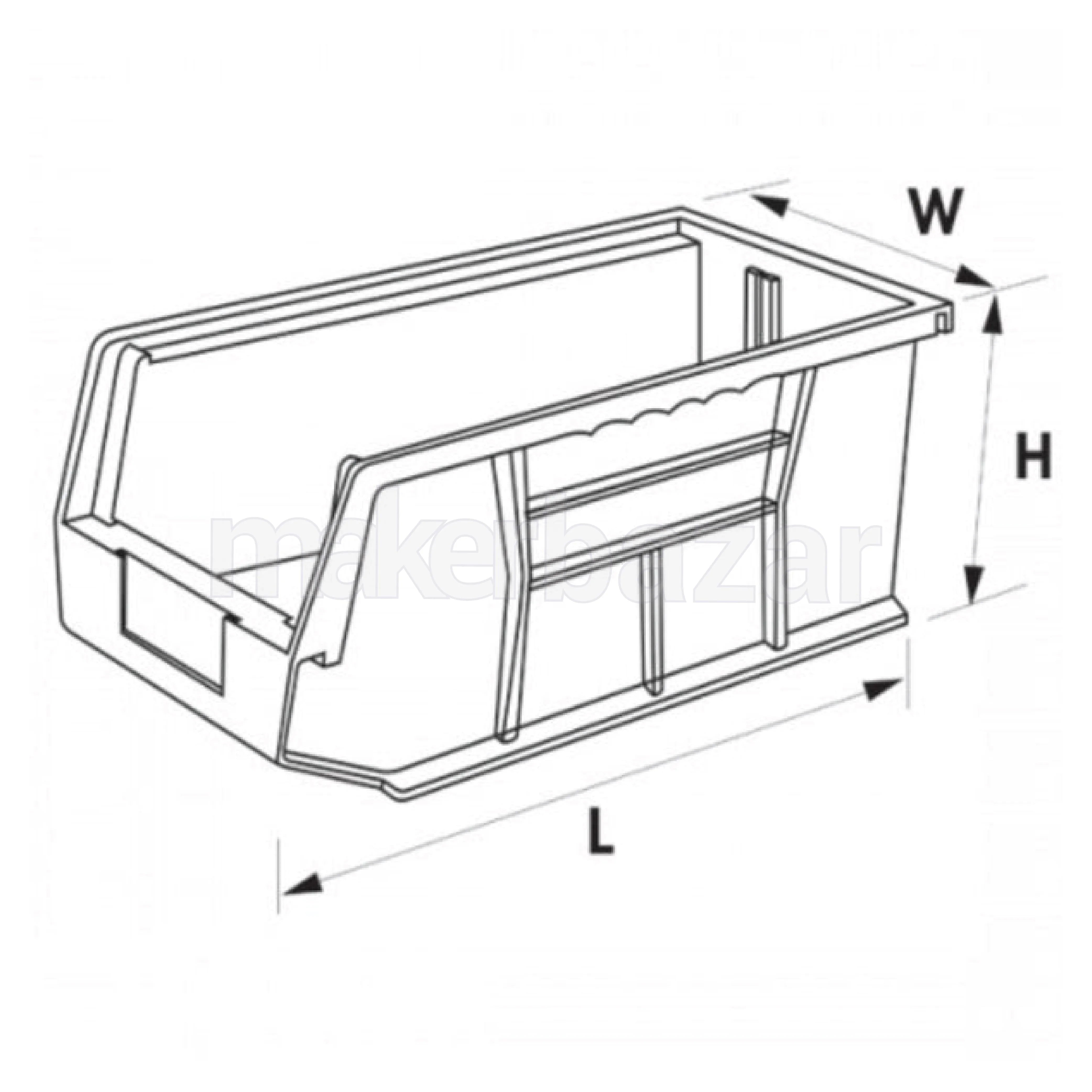 Alkon: ARTB-20 Rhino Tuff Bins 187mm X 106mm X 76mm Blue/Red