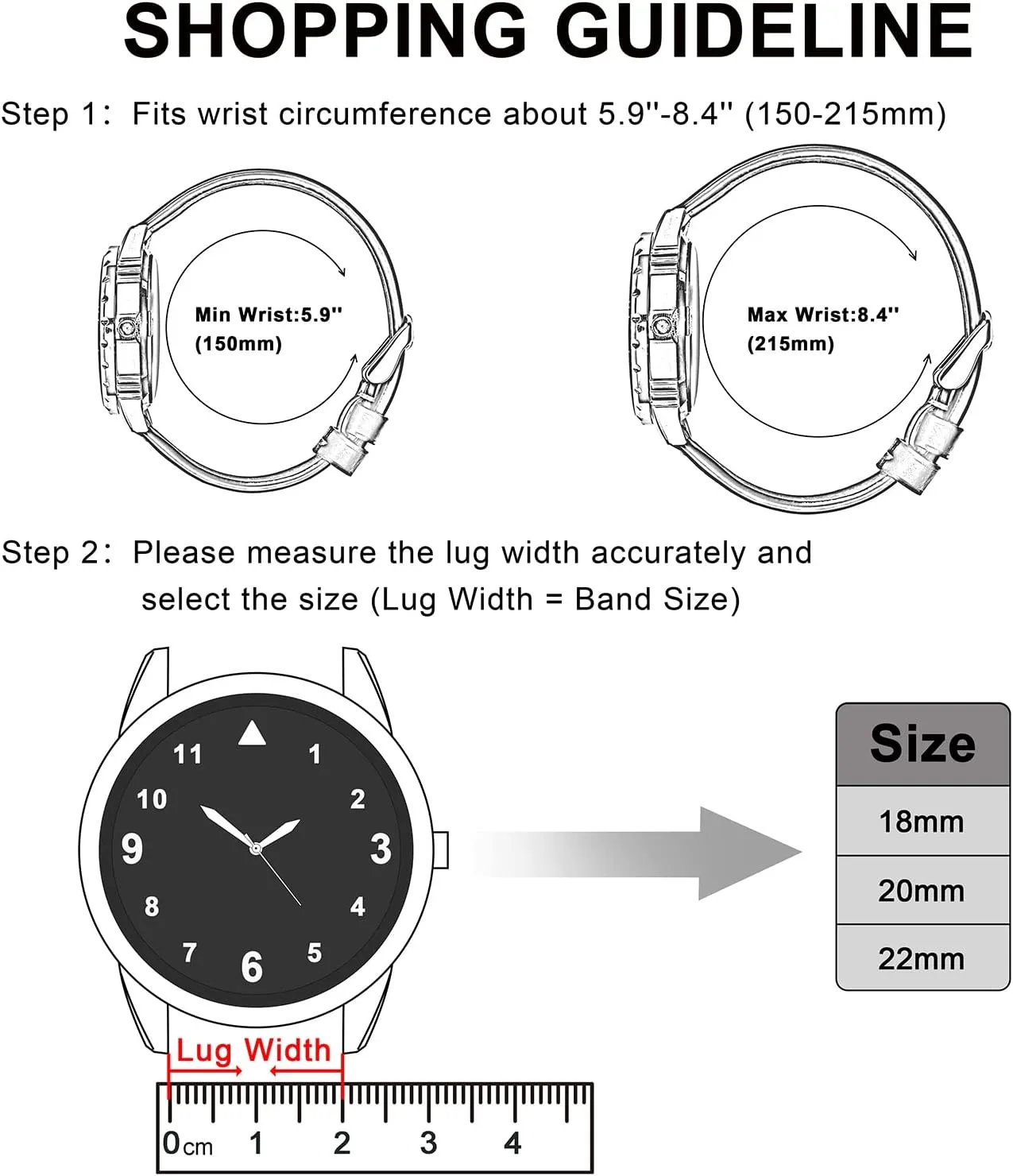 Anbeer Fluororubber Watch Band,18mm 20mm 22mm Quick Release Watch Strap for Men and Women