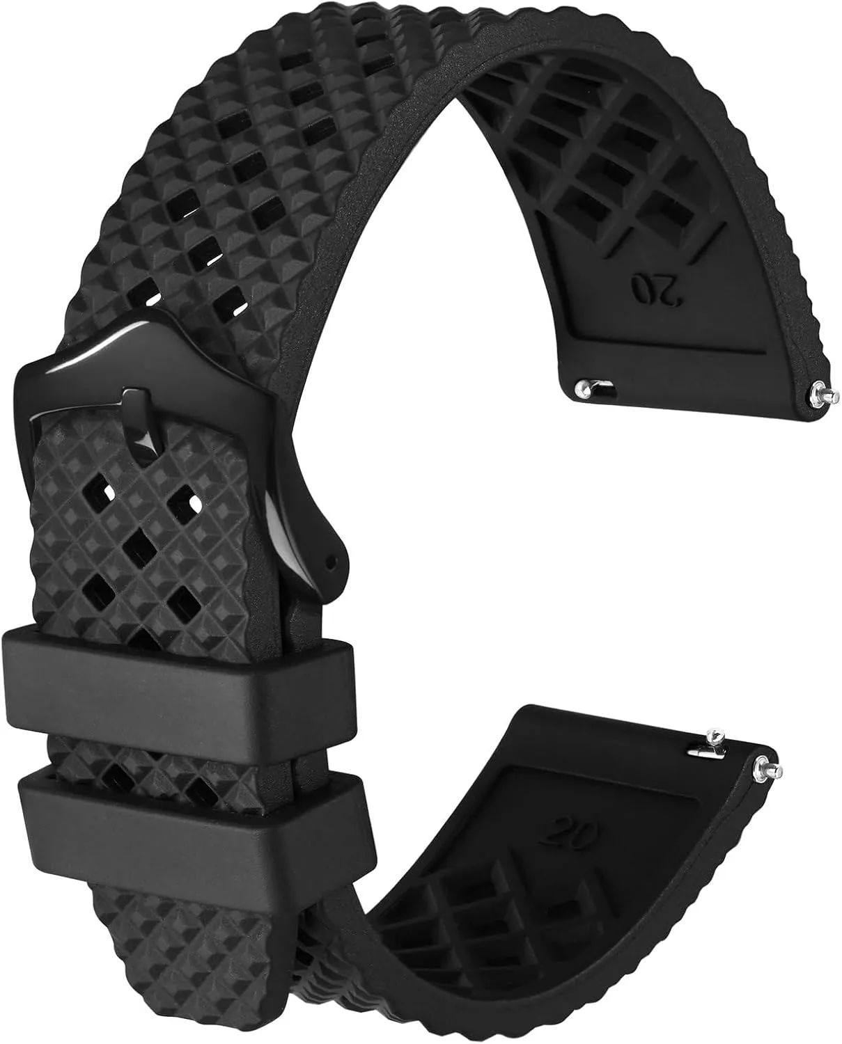 Anbeer Fluororubber Watch Band,18mm 20mm 22mm Quick Release Watch Strap for Men and Women