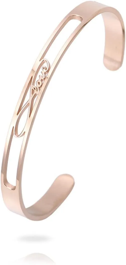 Anniversary Hollow Bangle Friends Stainless Steel Gifts Christmas Personalized Bracelets Older Woman Senior Women Cuff Bracelets Minimalist Birthday Bangles