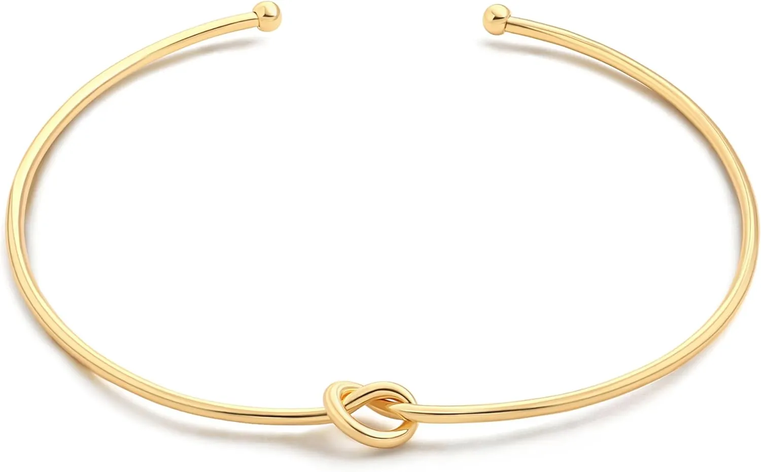 Aobei Pearl 18K Gold Cuff Choker Necklace for Women Chunky Wire Chain Collar Jewelry