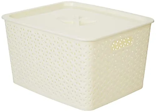 Aristo 335 Solitaire Plastic Multipurpose Storage Basket with Lid 15ltr|34.5 x 27.5 x 19cm