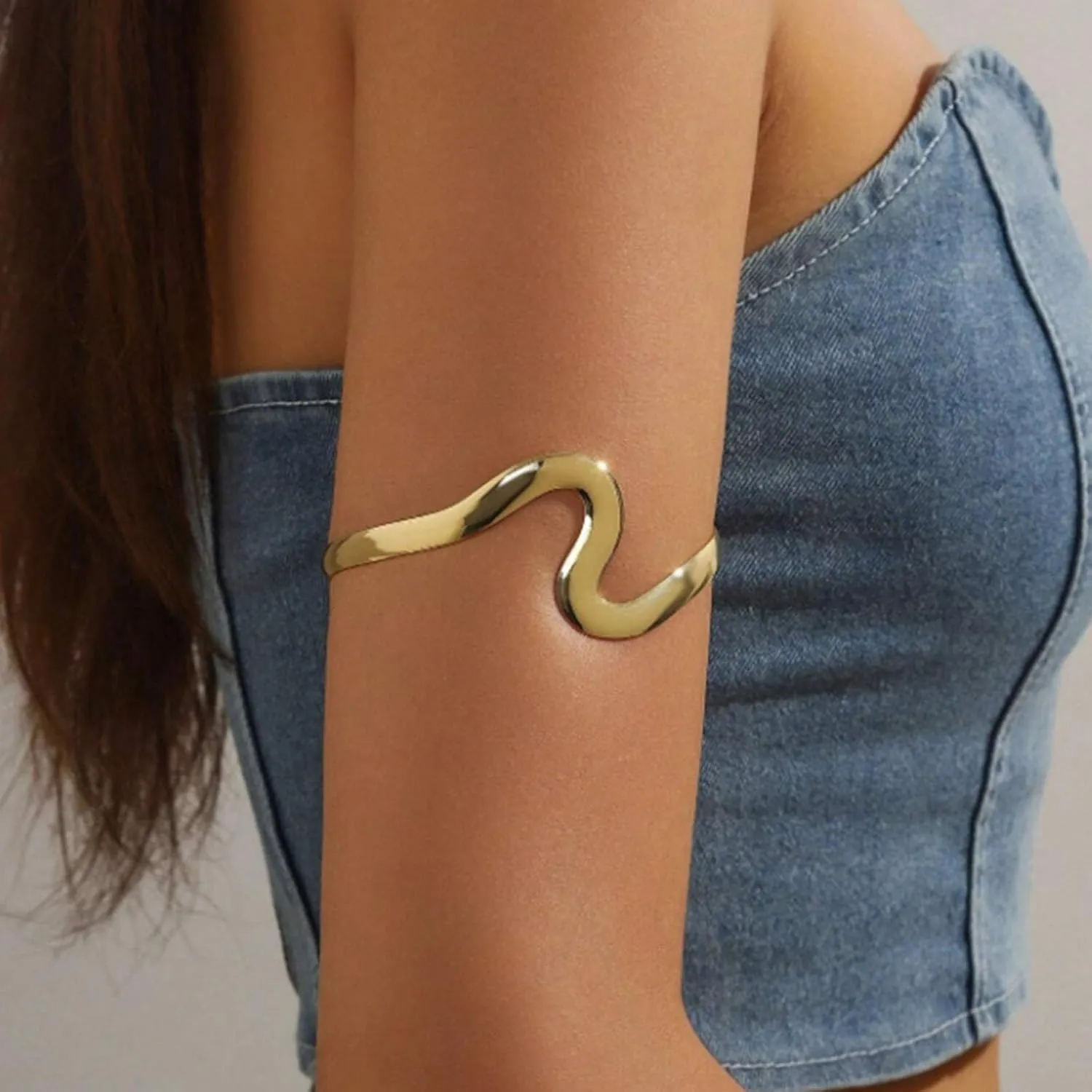 Arm Cuff for Women Upper Arm Cuffs Jewelry Gold Cuff Bangles Bracelet Summer Beach Essentials 2025