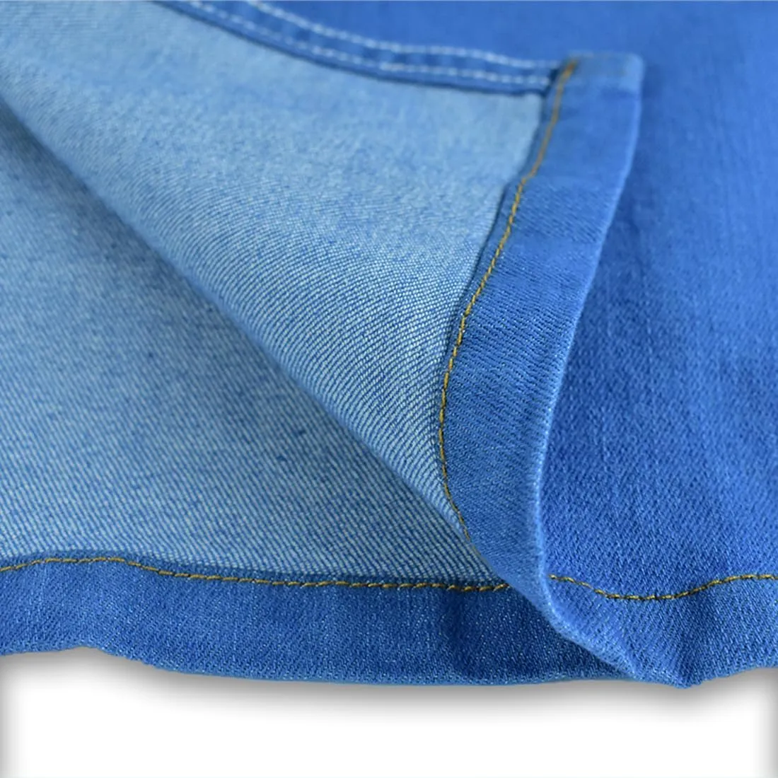 Autumn Women's Anklet Length Denim Skirts OL Cargo Skirts A-Line Stretch High Waist 4 Pockets Jean Skirts Casual Wearing Blue