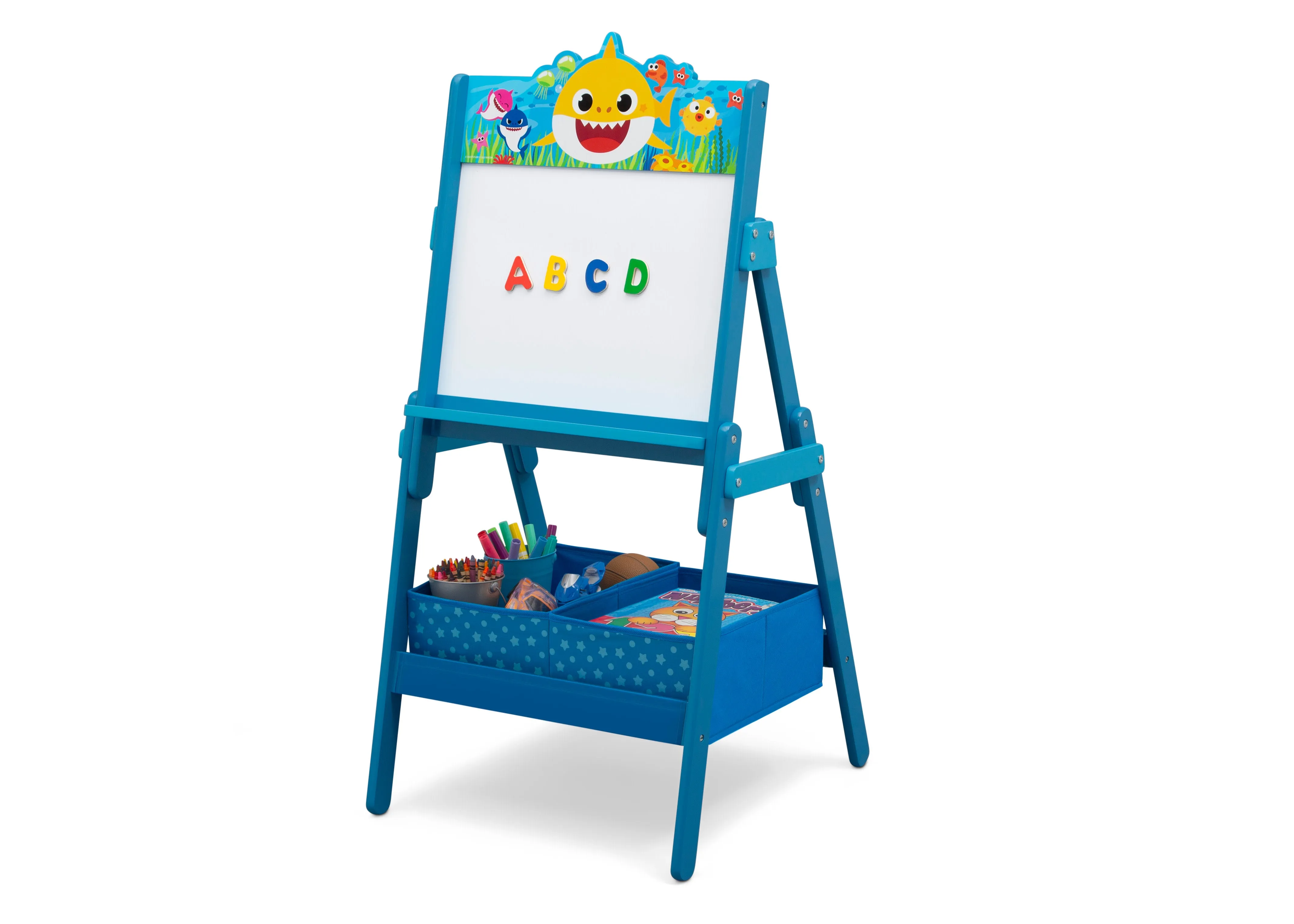 Baby Shark Wooden Activity Easel with Storage