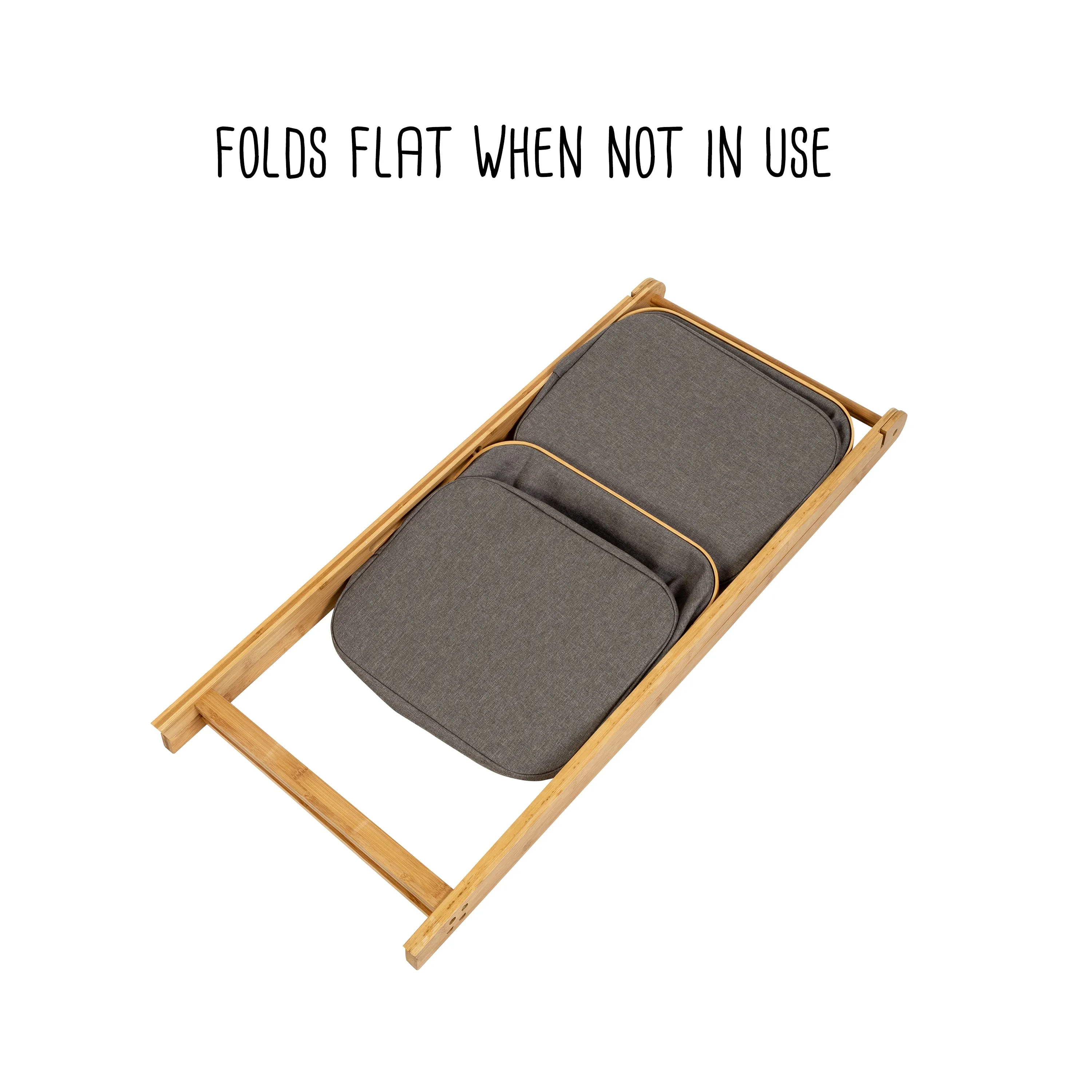 Bamboo/Gray Canvas 2-Tier Storage Caddy
