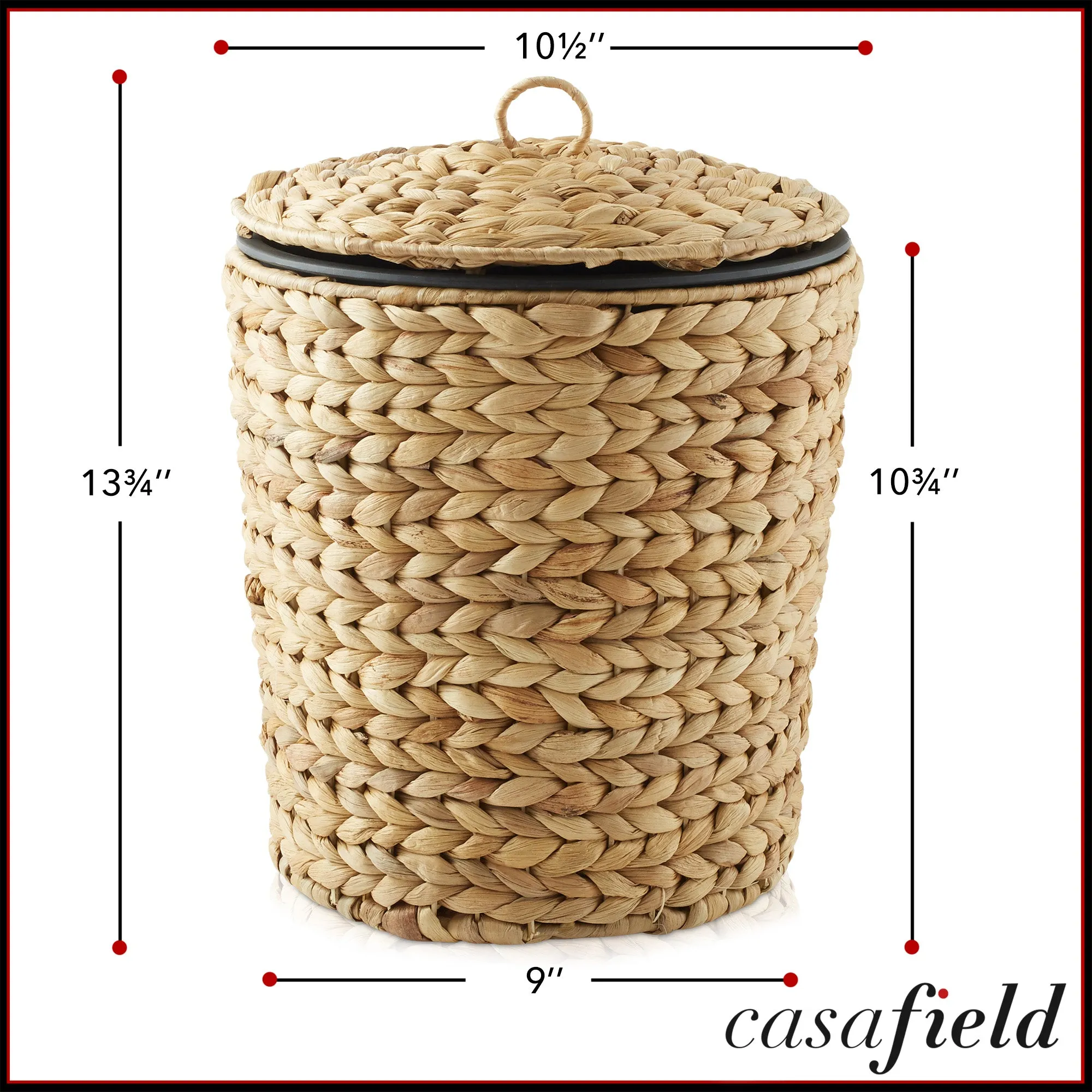 Bathroom Waste Basket with Lid and Liner