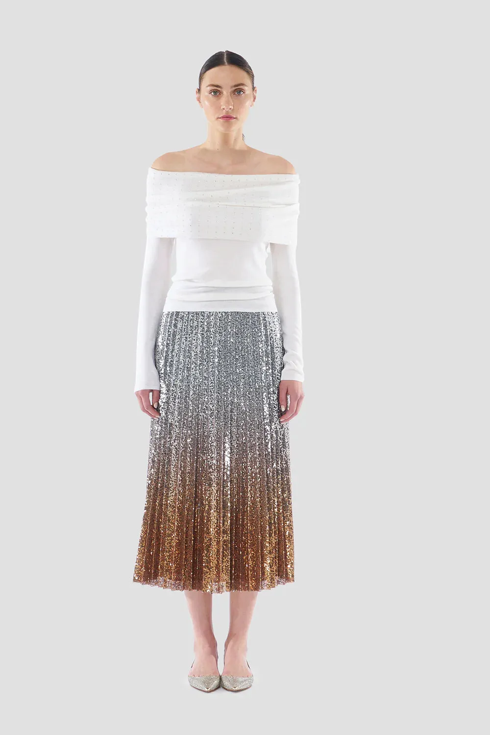 BELINDA OMBRE PLEAT SKIRT