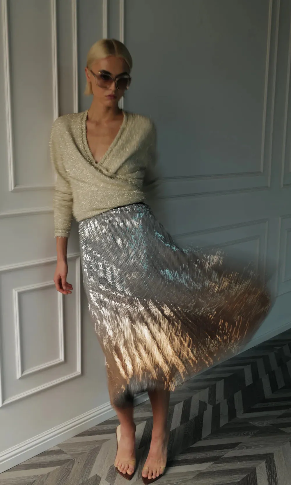 BELINDA OMBRE PLEAT SKIRT
