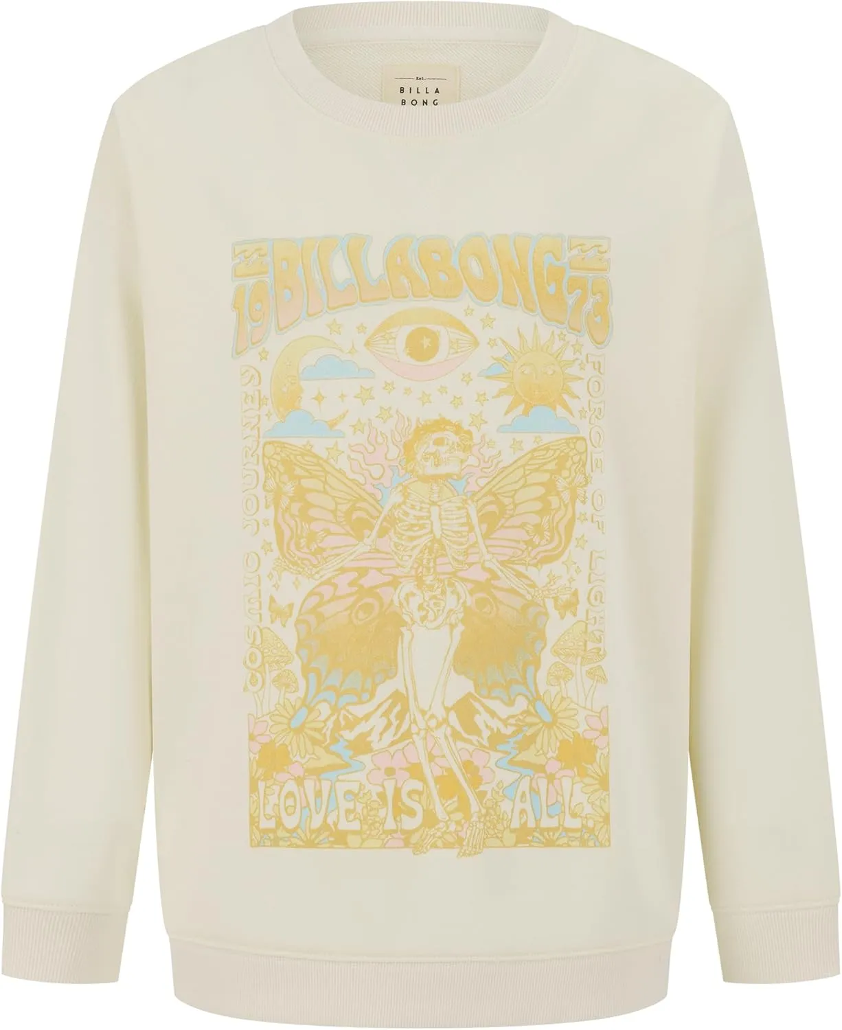 Billabong Girls' French Terry Pullover Crewneck Sweatshirt, Soft & Comfortable
