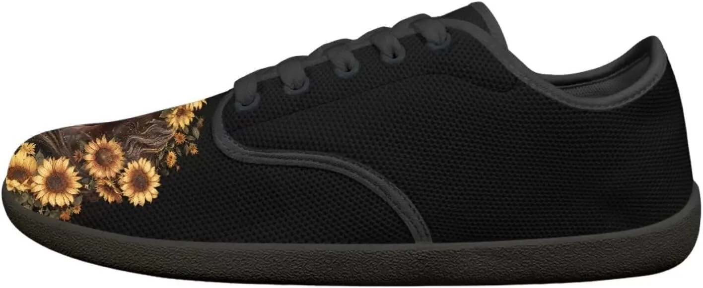 Binienty Women's Barefoot & Minimalist Shoe Light Breathable Mesh Lace up Walking Tennis Shoes Quick Dry Slip Ons