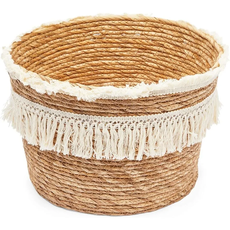 Bohemian Woven Baskets for Storage, Home Decor in 2 Sizes (2 Pack)