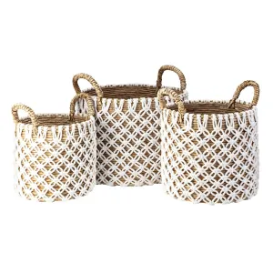 Bradley Banana Leaf Baskets- Set of 3