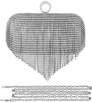 Bridal Wedding Purse Sequin Glitter Crossbody Women Evening Handbag Crystal Tassel Clutch Purses Rhinestones Shoulder