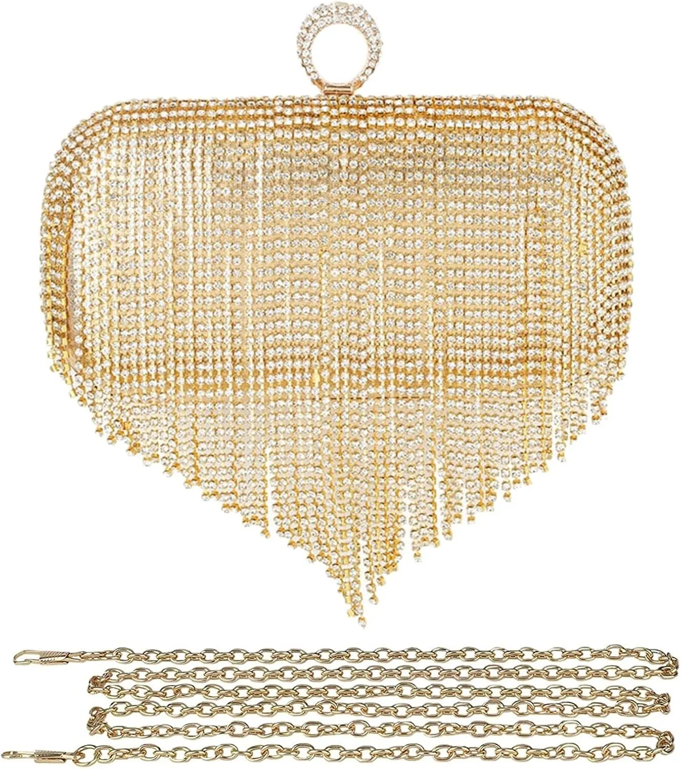 Bridal Wedding Purse Sequin Glitter Crossbody Women Evening Handbag Crystal Tassel Clutch Purses Rhinestones Shoulder