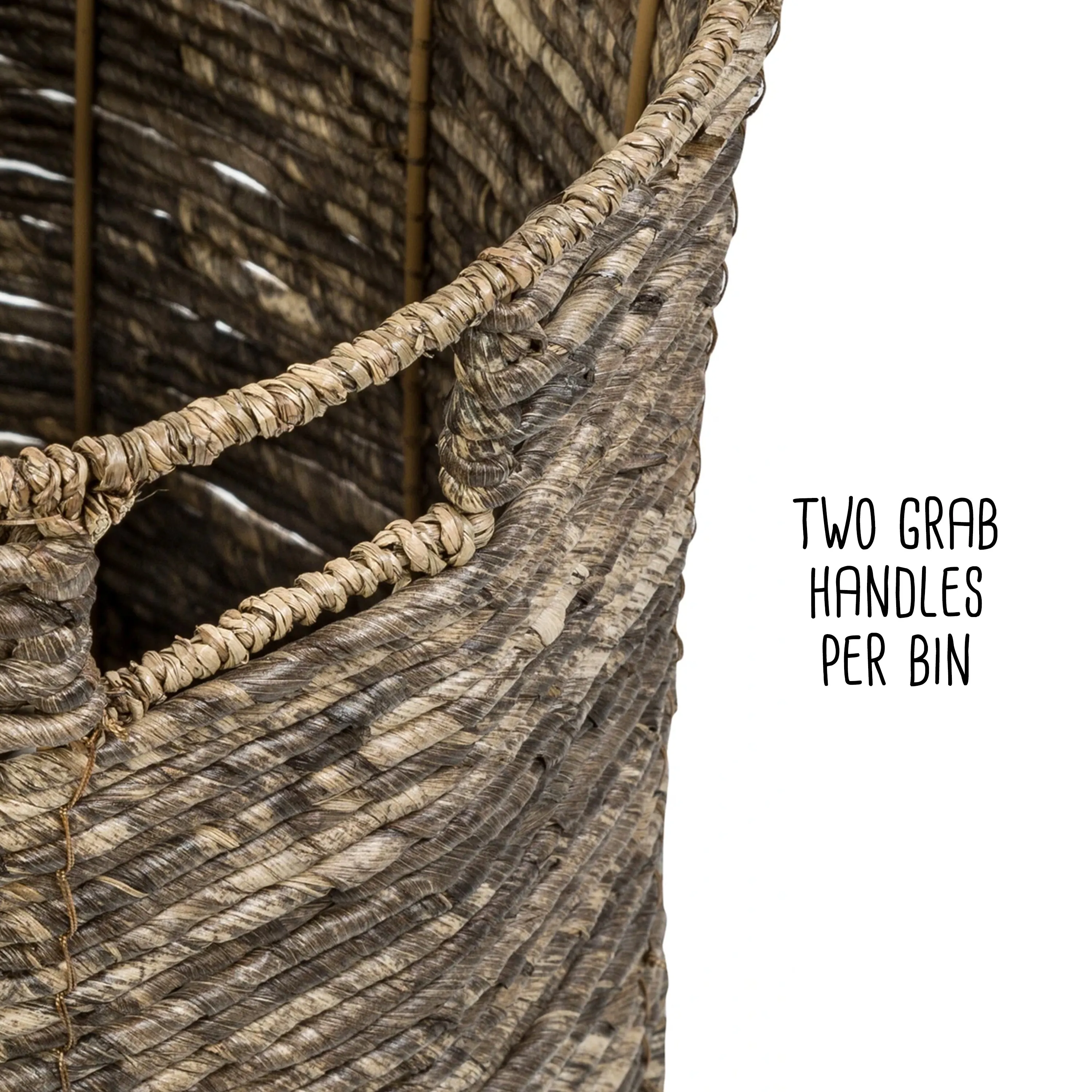 Brown Maize Woven Round Nesting Baskets (Set of 3)