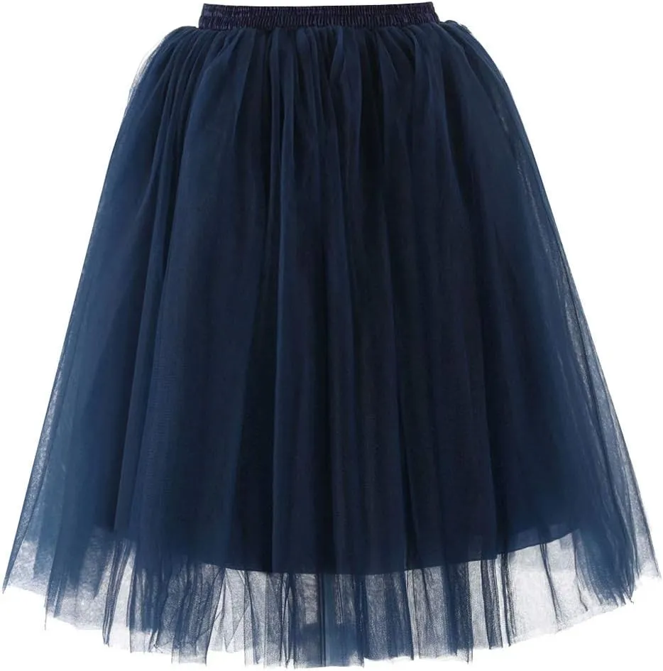 Bubble Skirt Ballet Tulle Tutu Mesh Skirts Tutus for Women 50S Vintage Dance Skirts Petticoat Midi Pleated Skirt