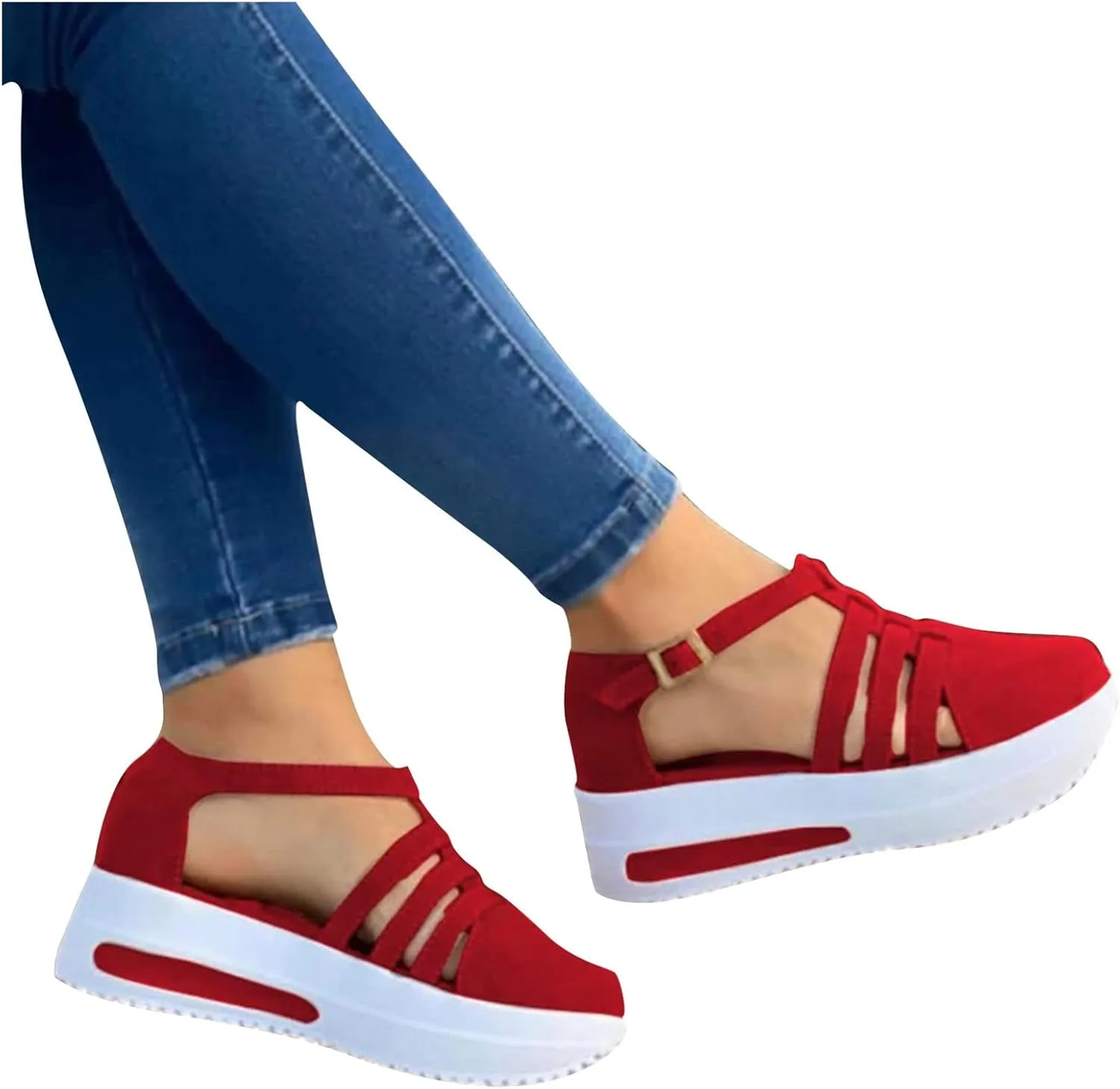 Cathalem Closed Toe Sandals for Women Dressy Casual Closed Toe Sandals Ankle Strap Closed Toe Espadrilles Wedge Sandals