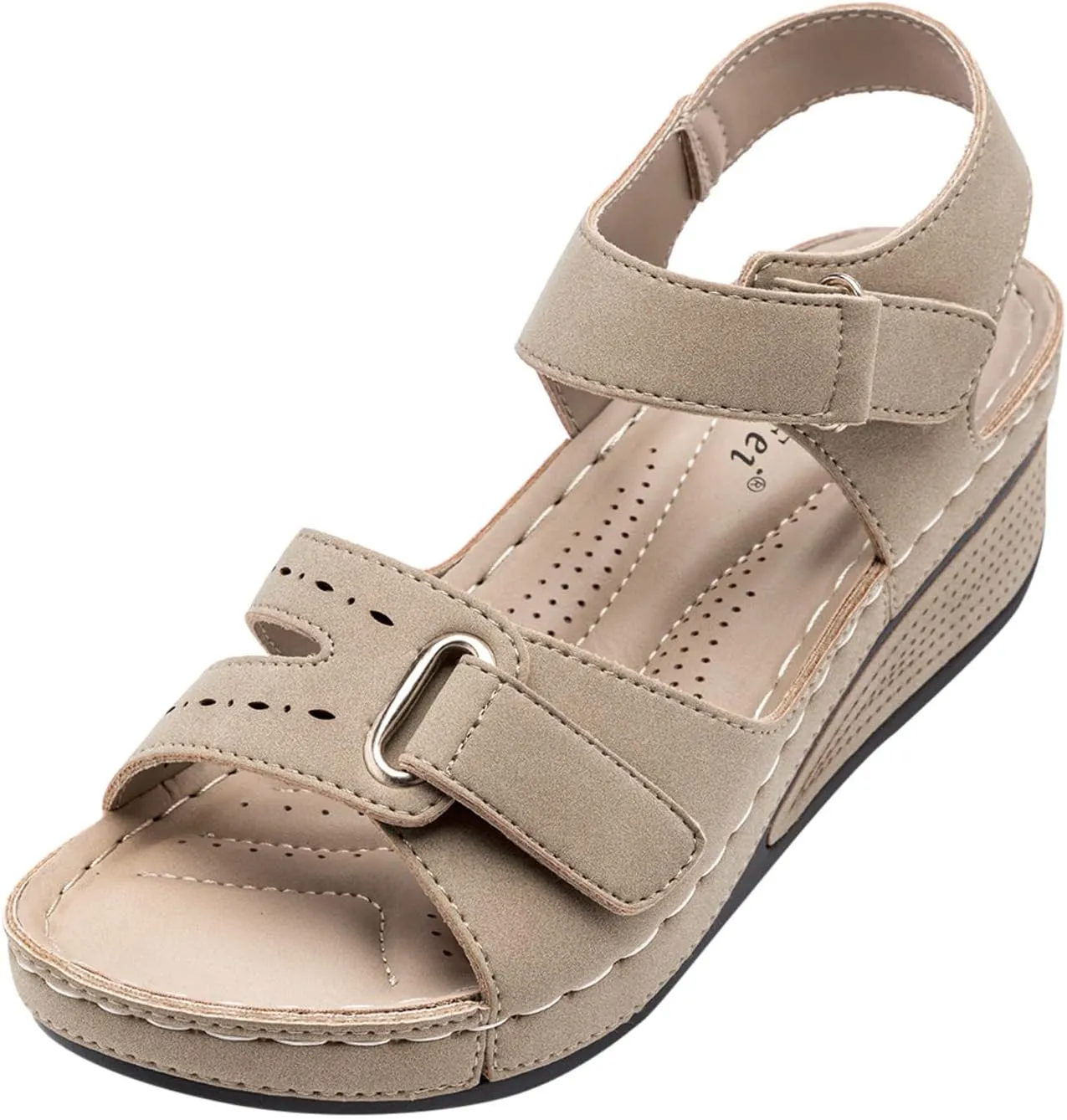 Cathalem Summer Sandals for Women 2024 Open Toe Ankle Strap Platform Sandals Casual Strappy Low Wedges Beach Outdoor Shoes