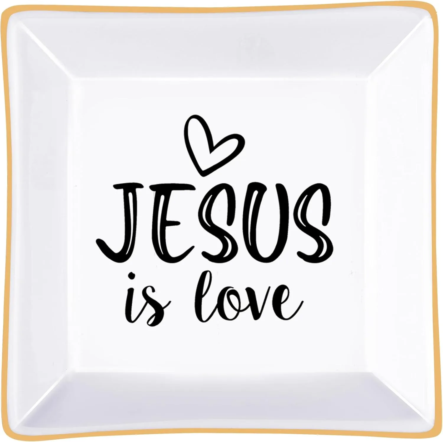 Christian Gifts for Women Faith Religious Gifts Ring Dish -Jesus is Love, Birthday Christmas Mother's Day Christian Gifts for Women Friends Mom Grandma