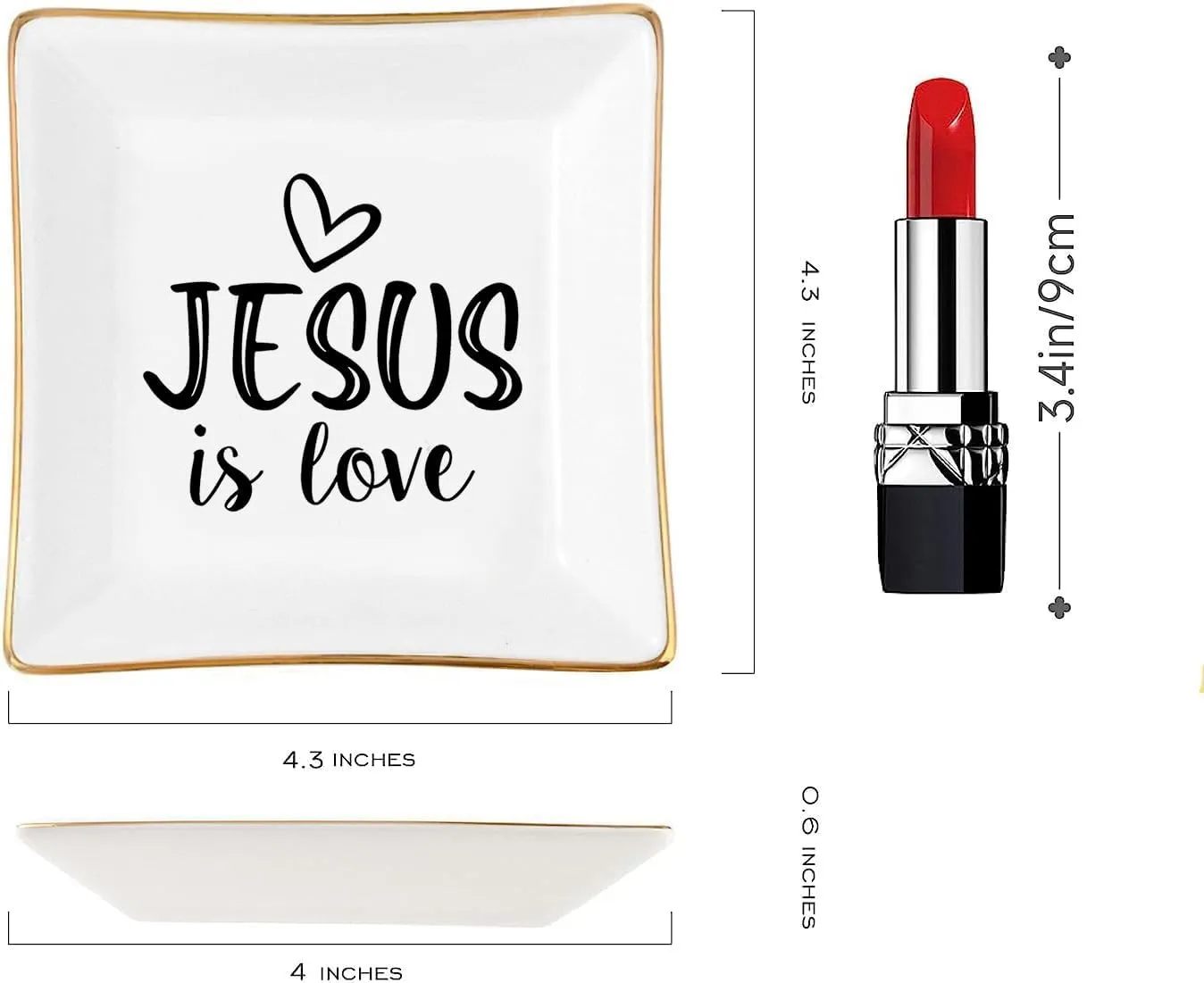 Christian Gifts for Women Faith Religious Gifts Ring Dish -Jesus is Love, Birthday Christmas Mother's Day Christian Gifts for Women Friends Mom Grandma