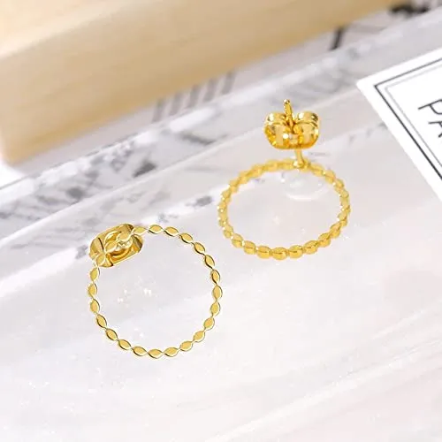 Circle stud earrings, circle earrings, open circle earrings, minimalist earrings, gold circle earrings, geometric earrings,open circle studs (Silver)