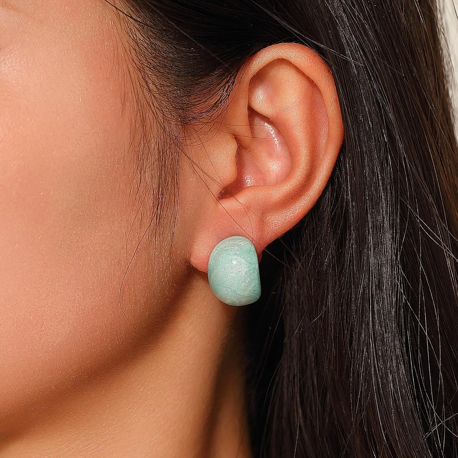 Clip-on Earrings,18k Gold Plated Drip Glazed Clip-on Earrings for Women