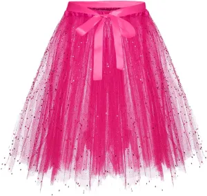 Colorful Skirt Women Fashion Solid Color Lace Up Bow Puffy Skirt Handmade Skirt Performance Skirt Pleated Midi