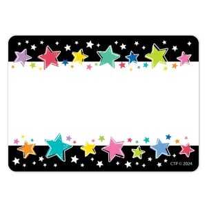 COLORFUL STARS ON BLACK (STAR BRIGHT) LABELS