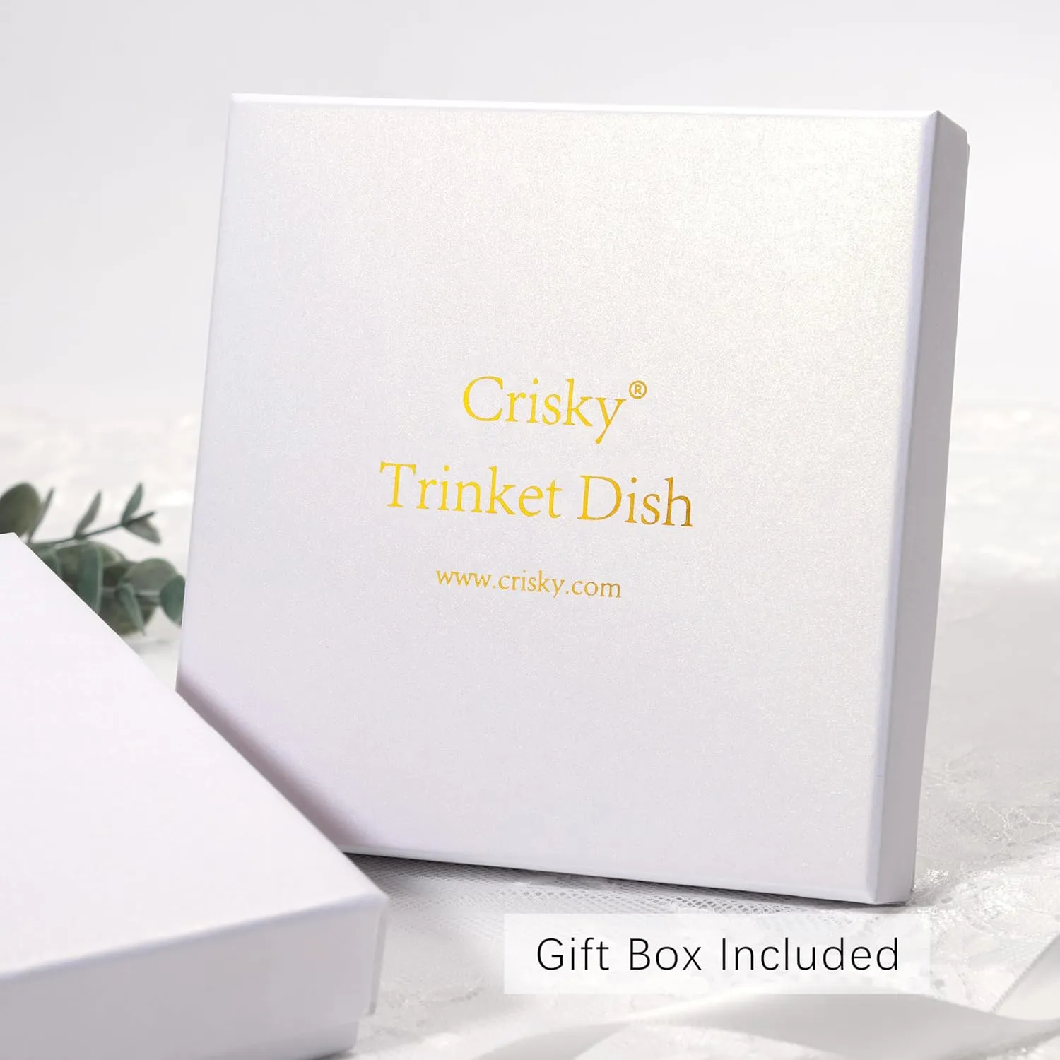 Crisky Jewelry Trinket Tray Ceramic Ring Dishes for Women, Mom, Sister, Best Friend, Daughter Encouragement Inspirational Birthday Gifts for Earrings Necklaces Keys, Floral Design, Square, 4.5"
