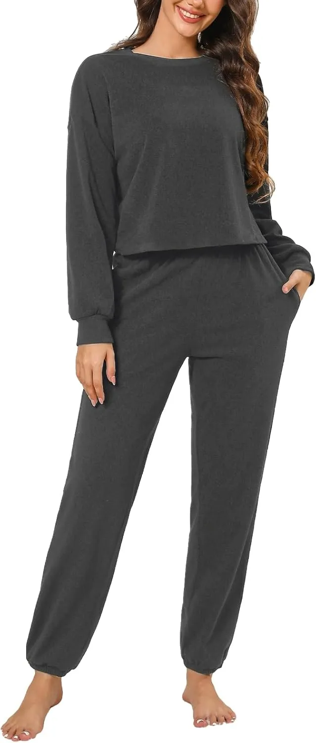 CUPSHE Women's Two Piece Outfit Sweatsuits Set Long Sleeve Loungewear Tracksuit Jogger Set